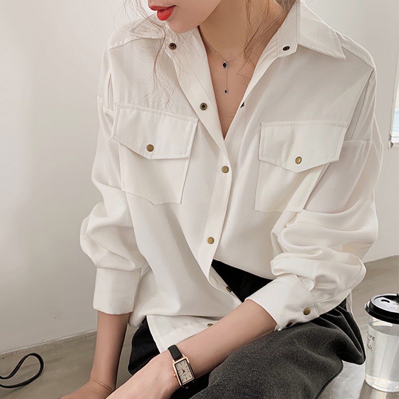 [GABY]Kemeja wanita Korean Style Import lengan panjang office kerja hijab modern-1