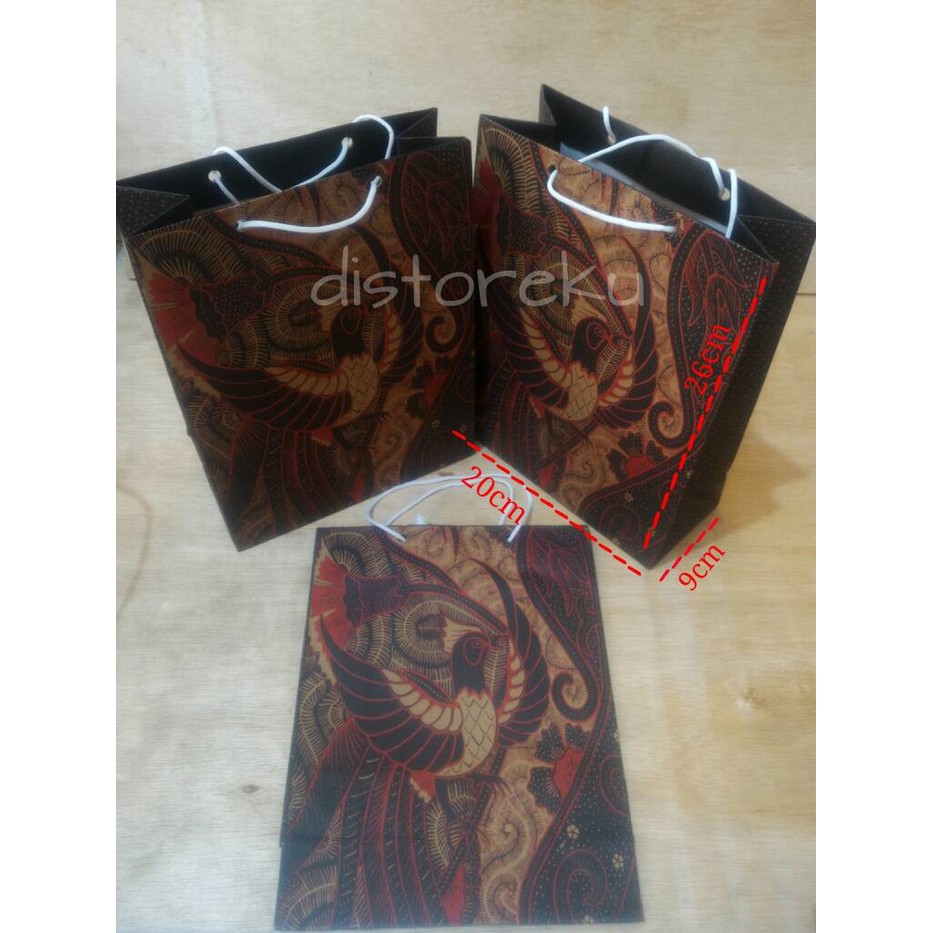 isi 12pcs TAS KERTAS BATIK KECIL paper shopping bag goodie bag SMALL