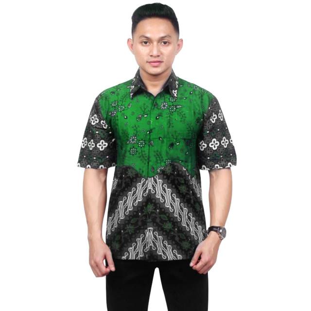 KEMEJA BATIK PRIA LENGAN PENDEK BRAMA ATASAN BATIK KEMEJA FORMAL CASUAL SURFING PEKALONGAN MURAH 177