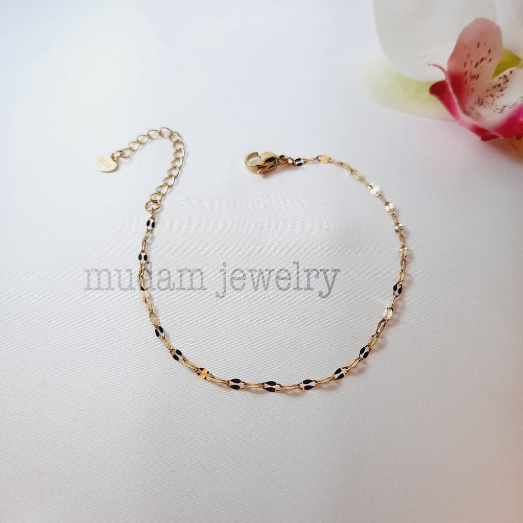 Gelang Rantai Jenis Pecah Kopi Cantik Sederhana Warna Gold