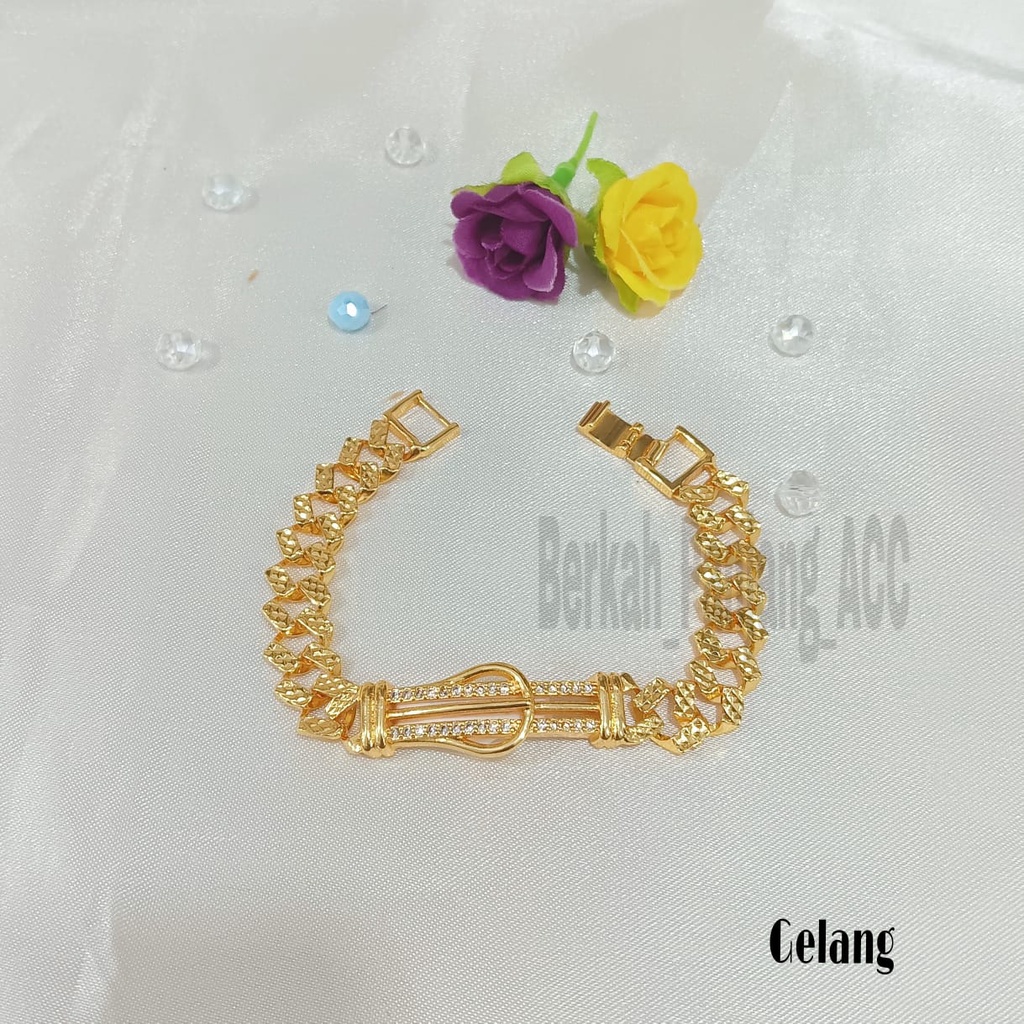 GELANG+CINCIN GARIS 2 SUPER ELEGAN KOREA PERHIASAN ANTI KARAT DAN ANTI LUNTUR