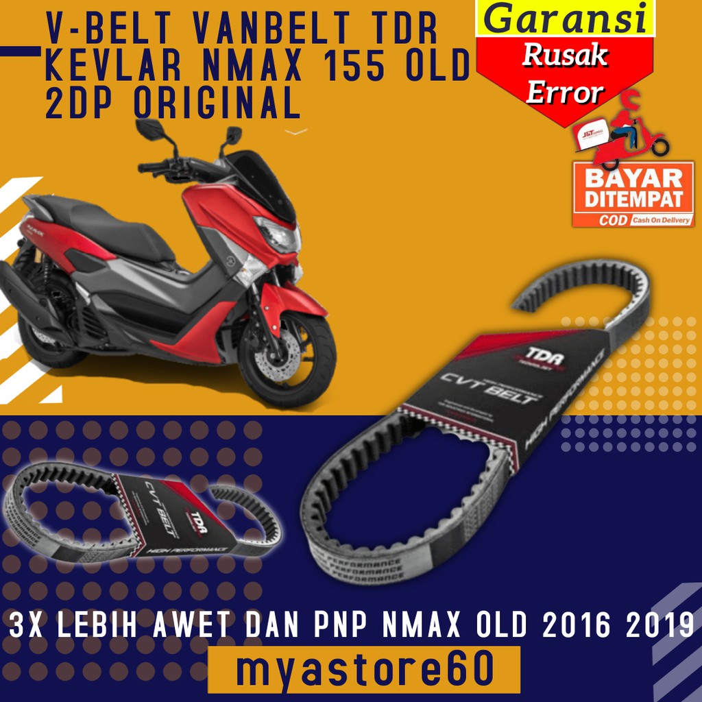 Van Belt V-Belt Vanbelt Bel TDR Kevlar Sparepart Nmax 155 Old 2016 - 2019 2DP Original Terbaru