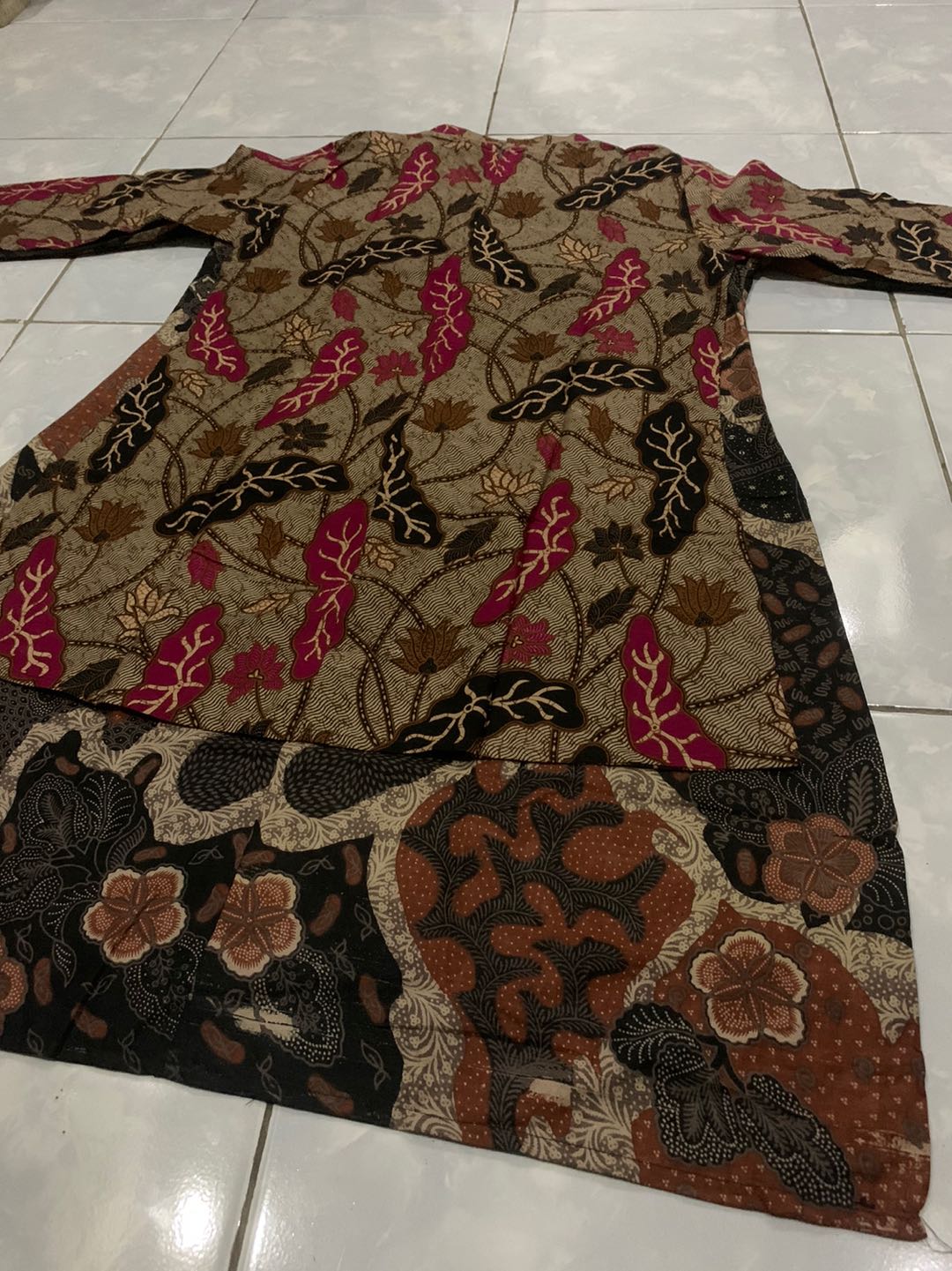 Benang Raja Tunik Batik Wanita Lengan Panjang Ukuran M L Xl