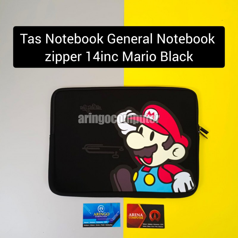 Tas Notebook General Notebook zipper 14inc Mario BLACK