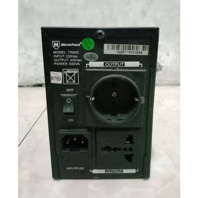 MICROPACK UPS 650VA TANPA BATTERY MODEL (TR650)