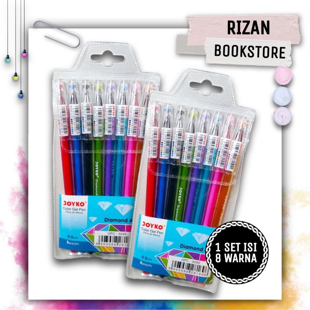 

Bulpen/Pena Gel JOYKO isi 8 Warna [GPC-390S]
