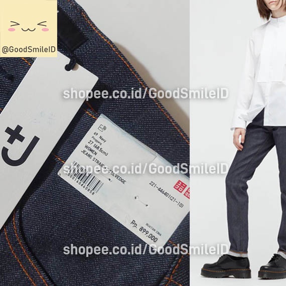 SALE!! Women Celana JEANS STRAIGHT J SELVEDGE CELANA DENIM PANJANG WANITA JASTIP UNIQLO ORIGINAL