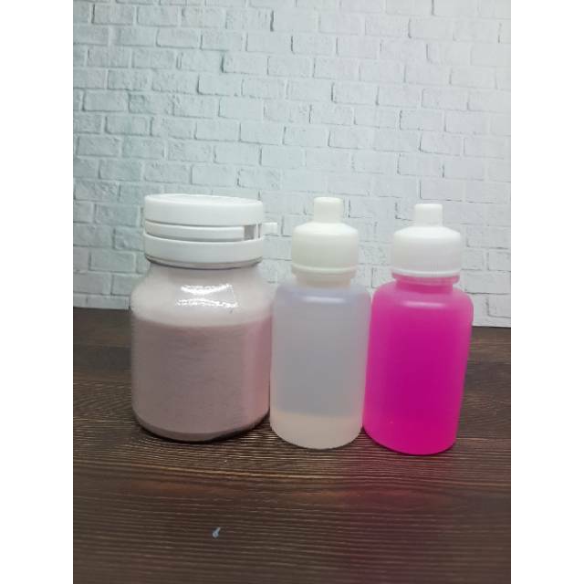BAHAN GIGI PALSU Paket bahan gusi gigi palsu LIQUID,POWDER dan CMS