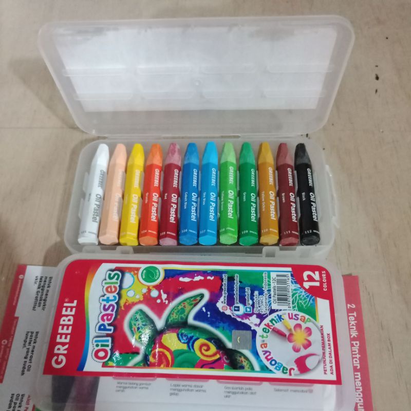 

LYSASHOPINSTAN Crayon Oil Pastels Greebel Pensil Warna Krayon Kering 12 24 36 Warna