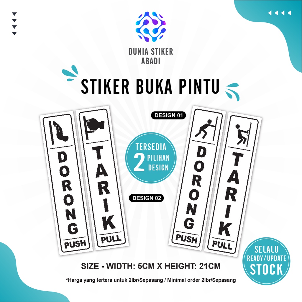 

Stiker Dorong & Tarik Pintu (5x21cm) - Per/1 pasang