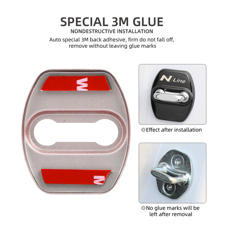 4pcs Cover Pelindung Kunci Pintu Mobil Bahan Stainless Steel Untuk HYUNDAI NLINE SPORT