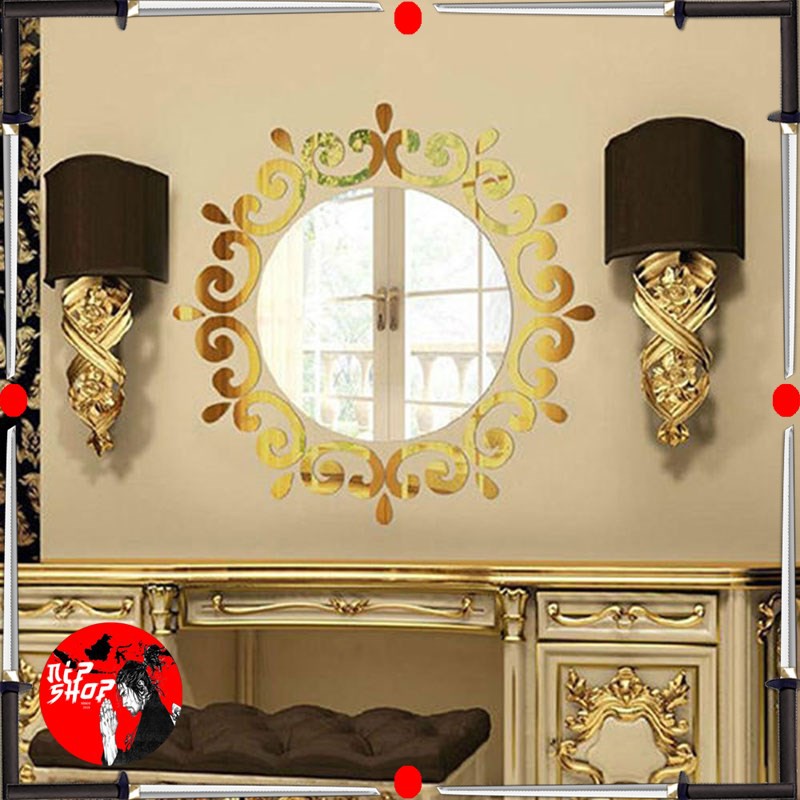 Sticker Dekorasi Dinding European Style Mirror Acrylic 1 PCS