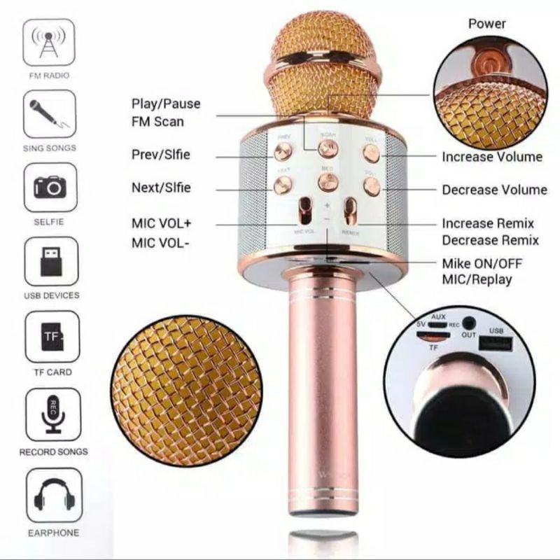 MICROPHONE WIRELESS BLUETOOTH KARAOKE MURAH DAN BERKUALITAS