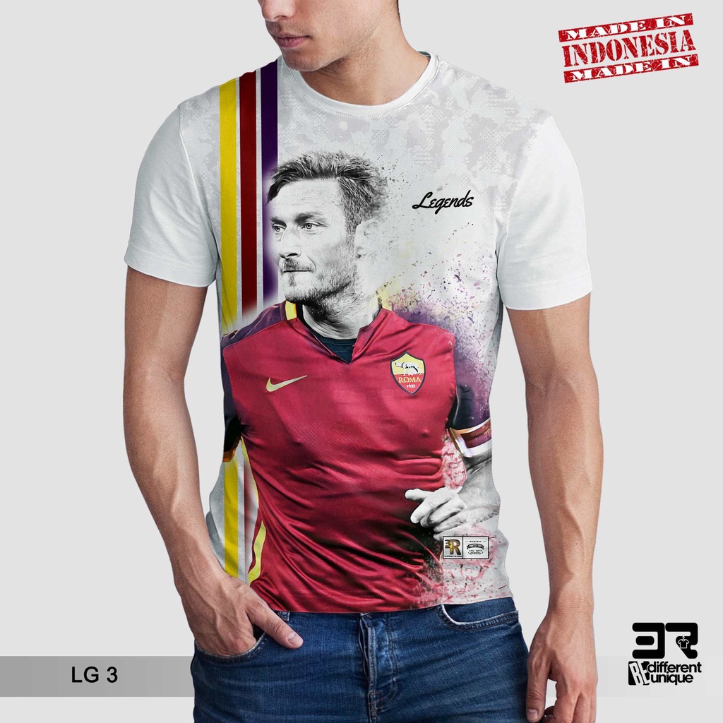 [ COD ] KAOS PRINTING GAMBAR LEGENDA SEPAKBOLA DUNIA FRANCESCO TOTTI - BAJU SEPAK BOLA DISTRO ORIGIN