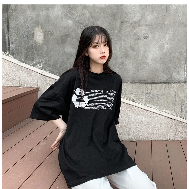 KBS-101 kaos wanita full print text simple cool t-shirt import korea jepang