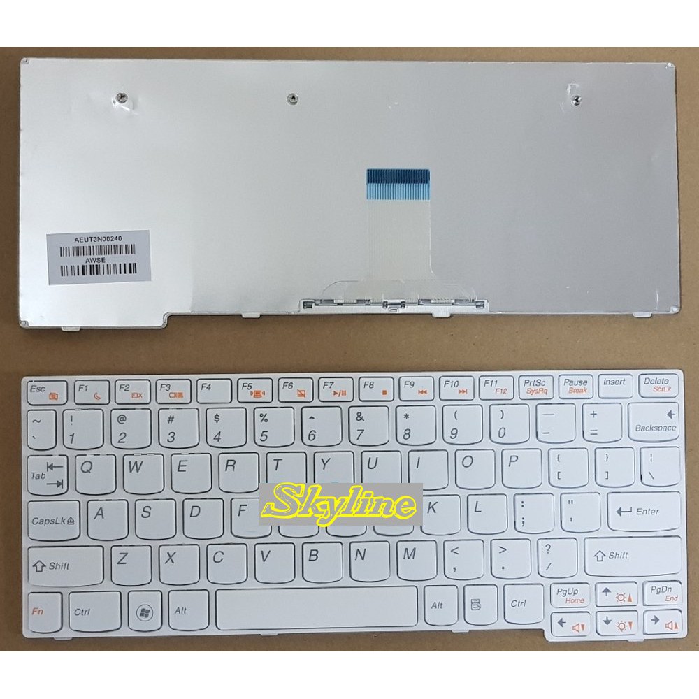 Keyboard laptop Lenovo Ideapad S10-3 S10-3s S100 S110 S205 S205s U160 U165 E10-30 putih