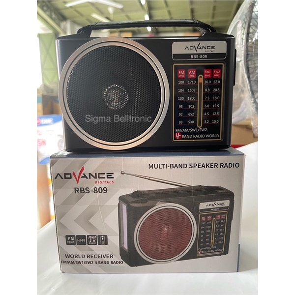 Radio / Speaker portable + Senter Advance RBS-809 / 810. Radio FM AM. USB. Bluetooth. pakai charge
