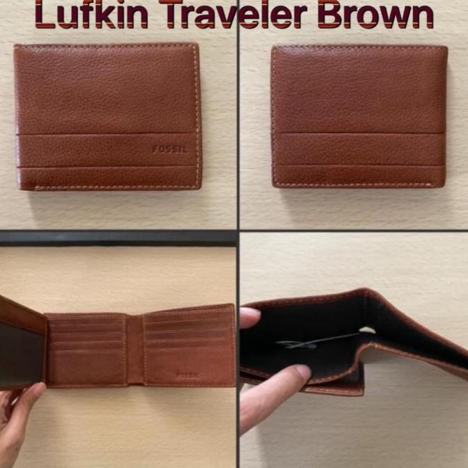 NWT Dompet Pria Fossil Lufkin Medium Brown Star Seller Termurah