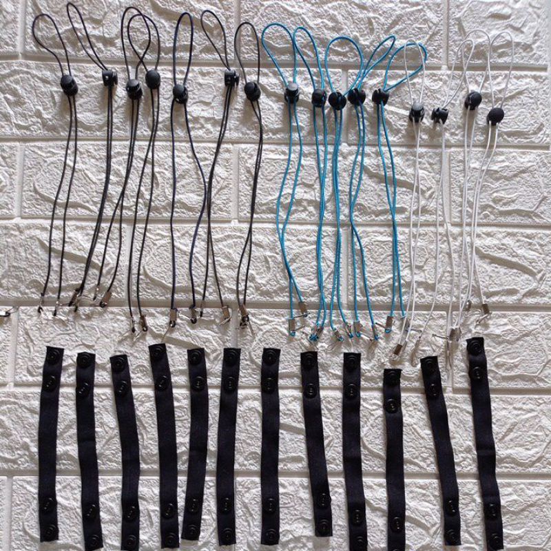 Karet konektor Masker KOREA/Hijaber Karet Elastis / Pengait Masker Kancing/Tali masker/Konektor Mask