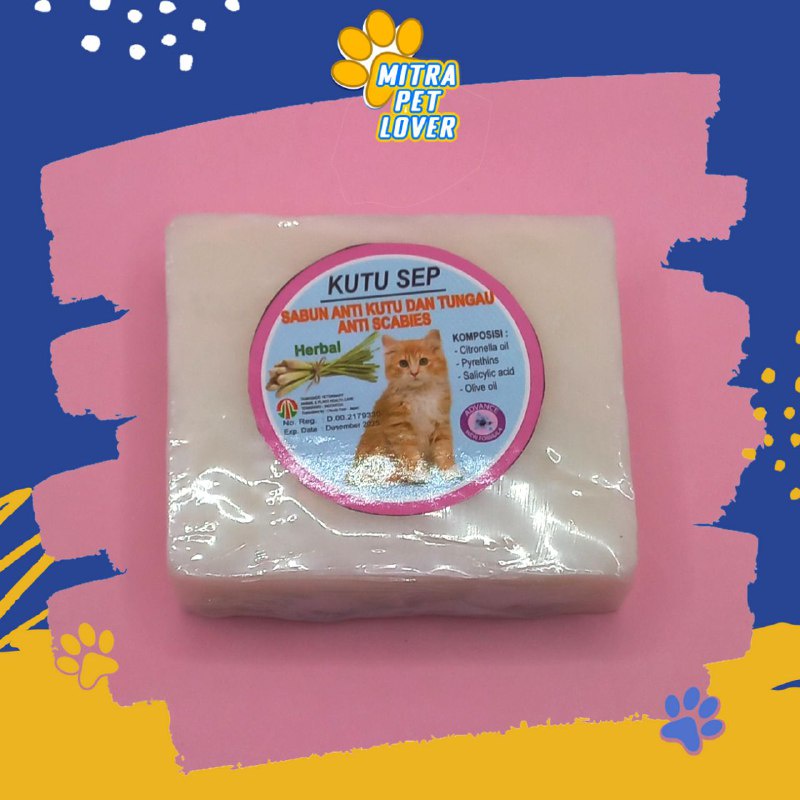 SABUN ANTI KUTU KUCING - KUTU SEP HERBAL SOAP - ANTI SCABIES KUDIS KORENG JAMUR TUNGAU EKSIM GATAL SAKIT KULIT KUTUSEP SOAP CAT KITTEN PUSSY - MURAH GARANSI KUALITAS ASLI ORIGINAL - TAMASINDO OBAT &amp; VITAMIN HEWAN BINATANG PELIHARAAN MITRAPETLOVER