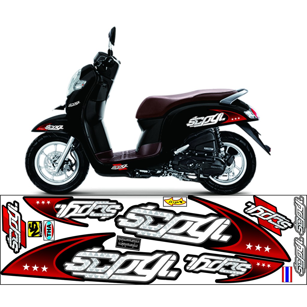 COD- STRIPING POLET SCOOPY HITAM MERAH STILE ALL SCOOPY VARIASI CUSTOM STRIPING SCOOPY 2021 MOTIP VA