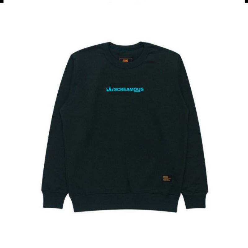 Screamous Sweater Crewneck Legend TINTY Black - Neon Blue