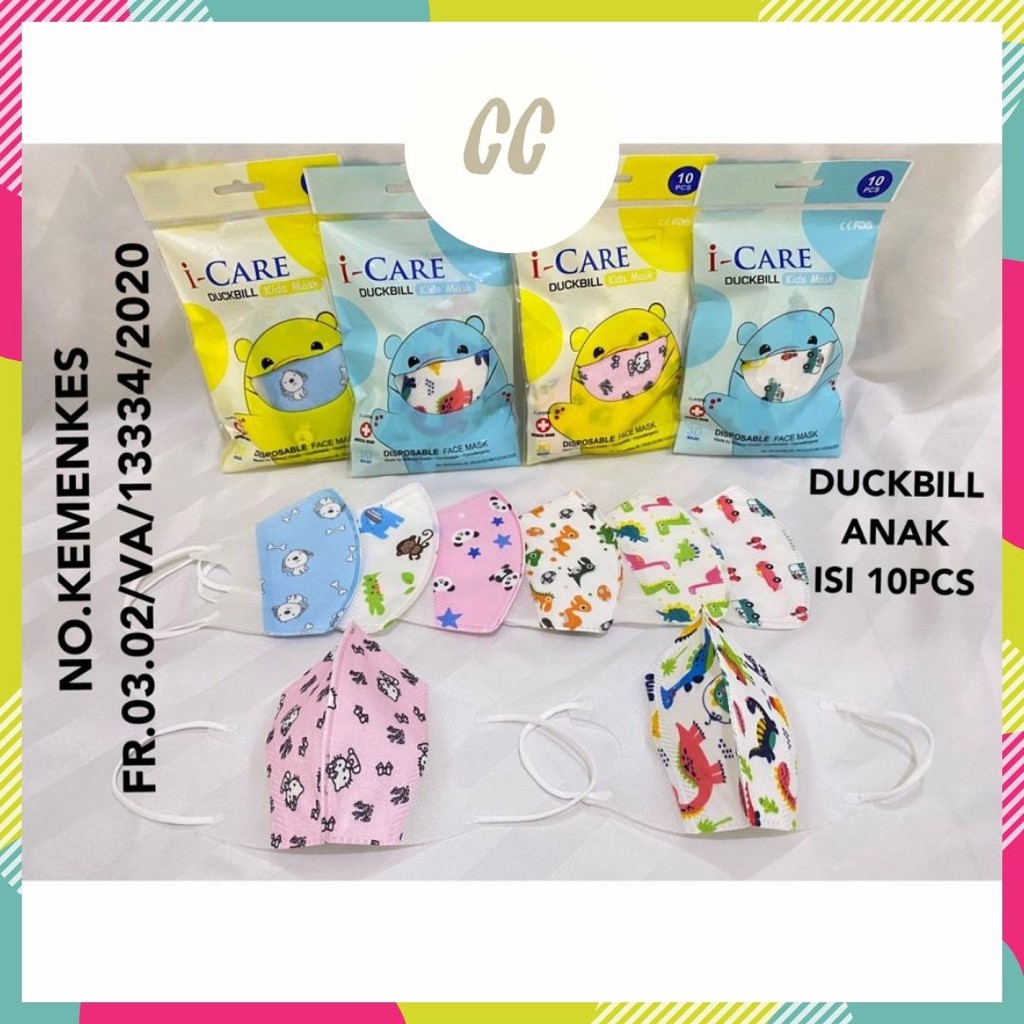 Masker Anak Duckbill Medical Grade Masker Duckbill Kids Motif Duckbill Face Mask Children Duck bill 