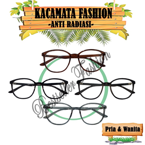 KACAMATA ANTI RADIASI BLUERAY KACA MATA NORMAL KACAMATA MURAH FRAME KACAMATA OVAL PRIA WANITA NOCASE