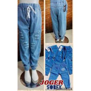  CODE DF420 celana  anak  joger denim sobek jeans jins 