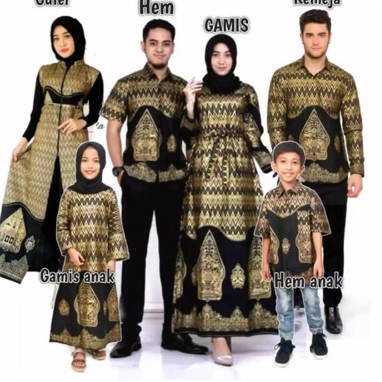 Batik couple keluarga modern batik keluarga gamis jumbo Baju batik keluarga wayang prodo –LIW.27Jn22
