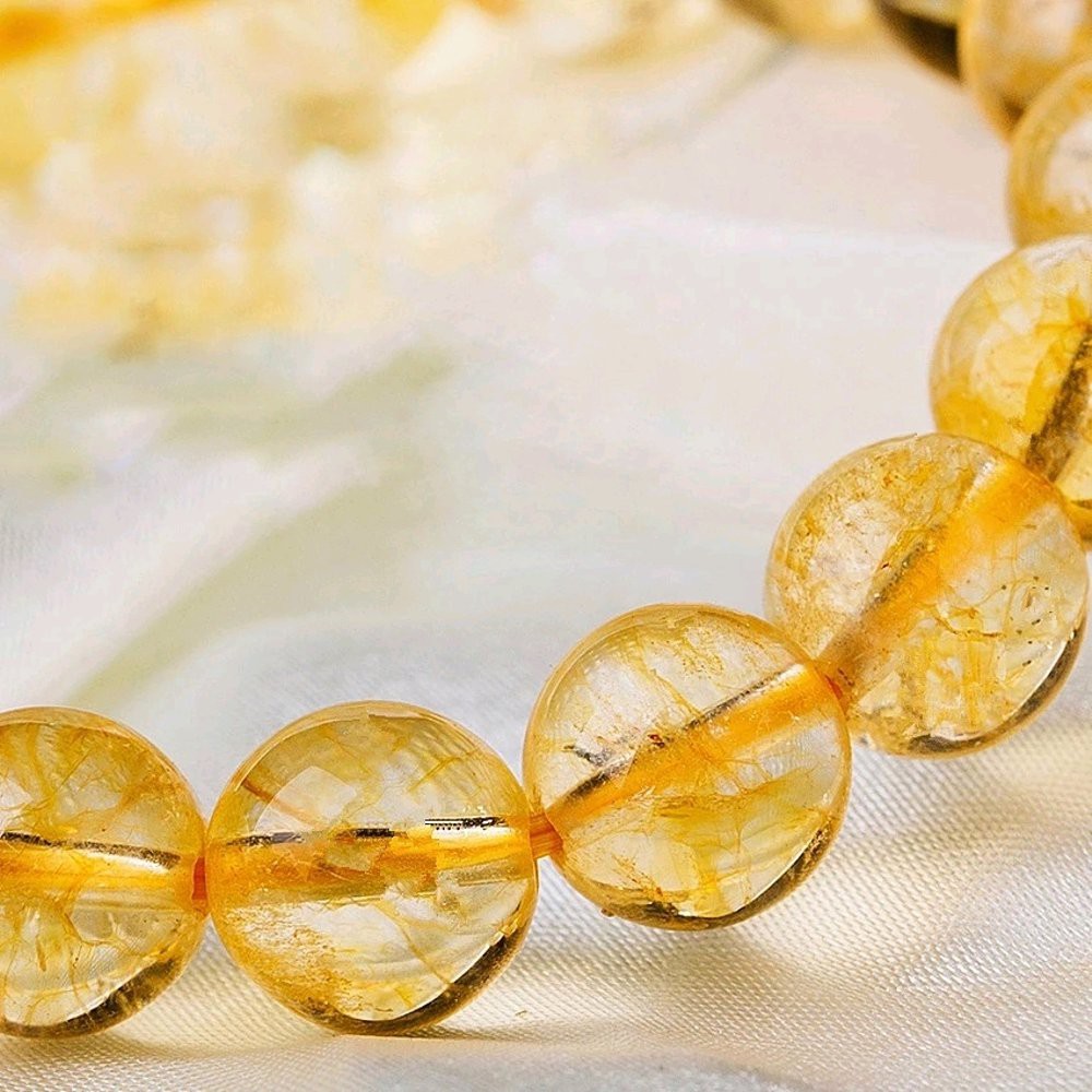 GELANG PREMIUM NATURAL BATU PERMATA YELLOW CITRINE QUARTZ ASLI BERGARANSI