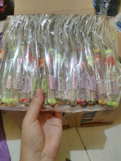 50 Pcs Souvenir Sendok&garpu Makan Kemas Tikar+plastik