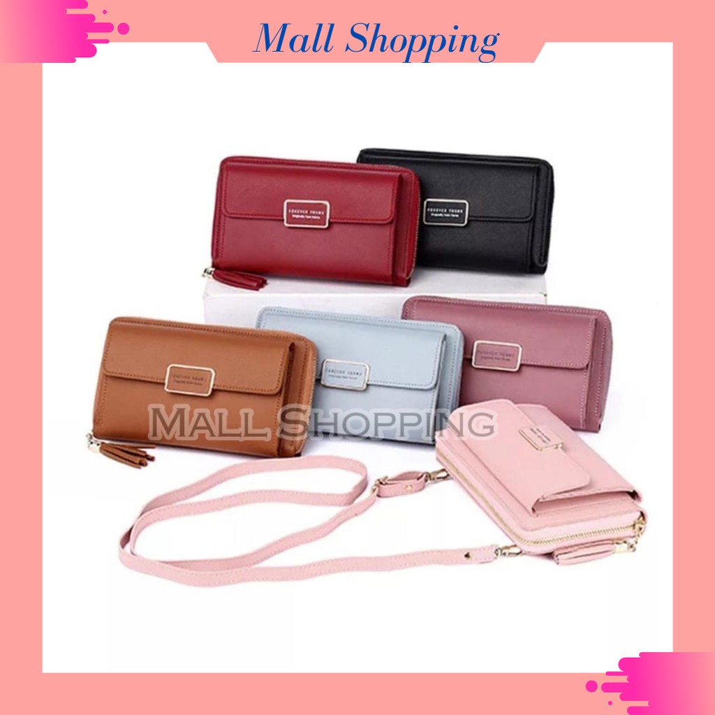 (COD) Dompet Wanita Multifungsi Tas HP Dompet Panjang Dompet Kunci Tali D1888 MALL SHOPPING