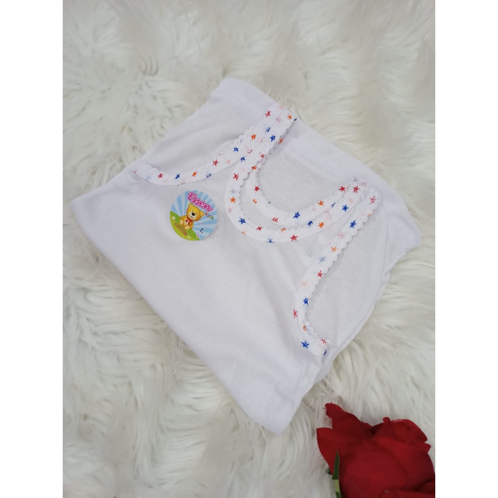 Singlet Bayi Kaos Dalam Anak / Baju Singlet Kaos Dalam Anak Bayi Motif Dan Polos/Essen Kids511-PUTIH BINTANG