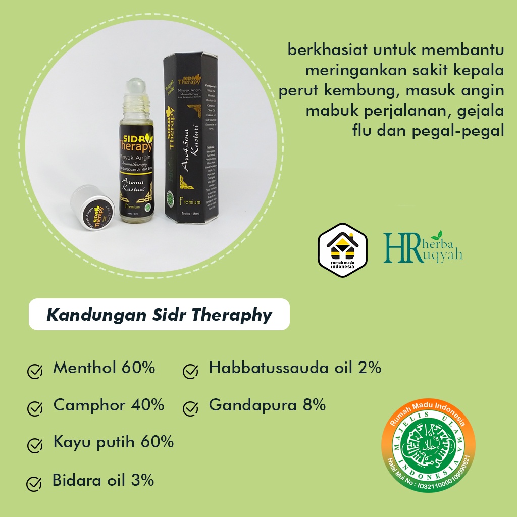 Sidr Care Minyak Aromaterapi Bidara Oil Aromatherapy Minyak Angin Perawatan Tubuh Freshcare Aroma Terapi Murah Original Premium - Sidr Theraphy