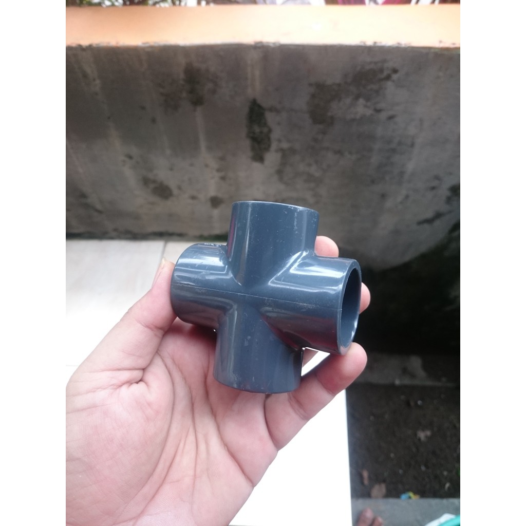 Tee Fitting Pvc Cross / Sambungan Pipa 4 Cabang ukuran 1 Inch