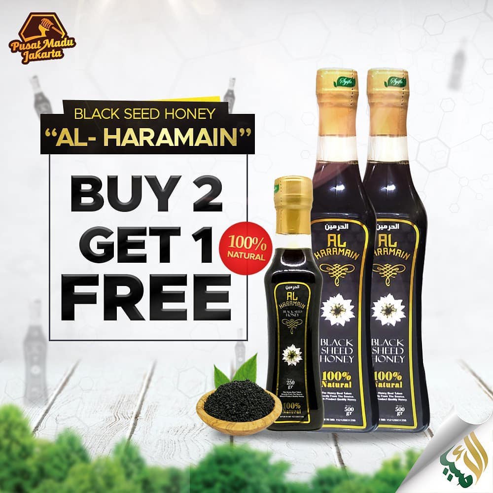 

al-haramain madu manis habbatusauda 500gr x 2 get 1 free 250gr