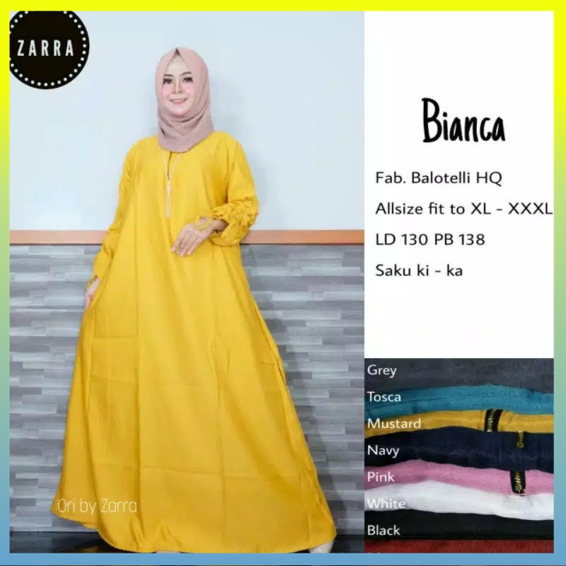 BIANCA Gamis Wanita Jumbo Ld 130 Pb 138 Mat Balotelli Baju Atasan Wanita Jumbo Terbaru