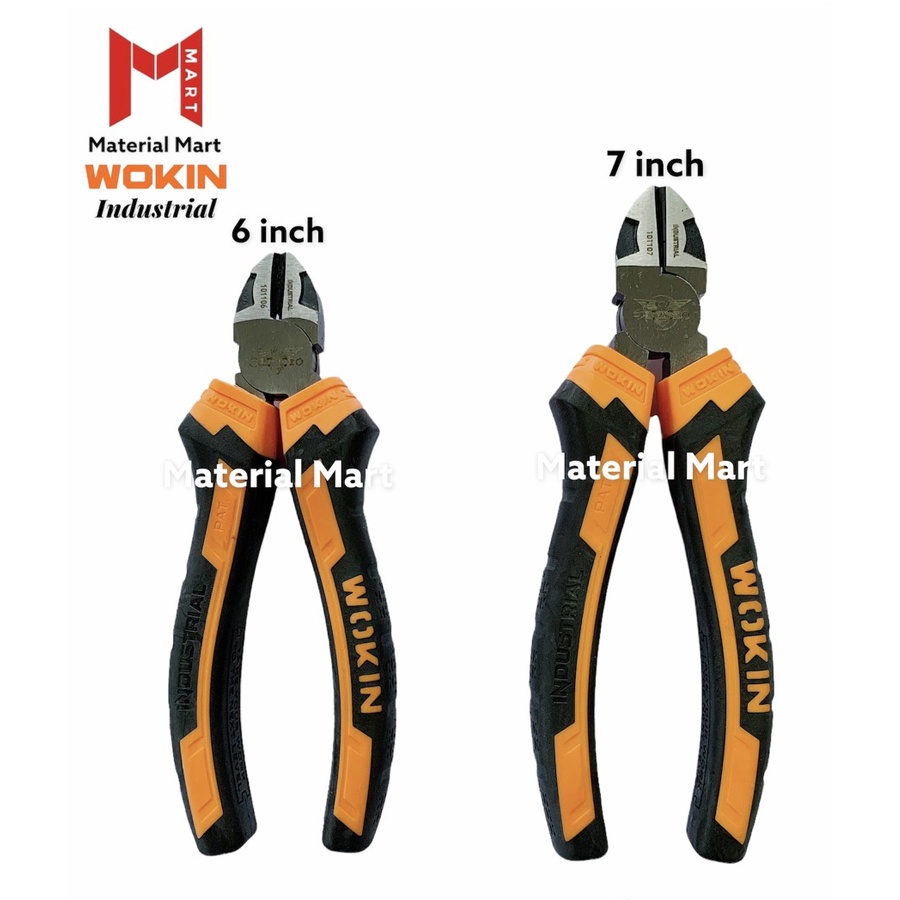 Tang Potong Kabel 7 Inch Wokin | Pemotong Kawat 6&quot; | Cutting Pliers 7&quot; |Material Mart