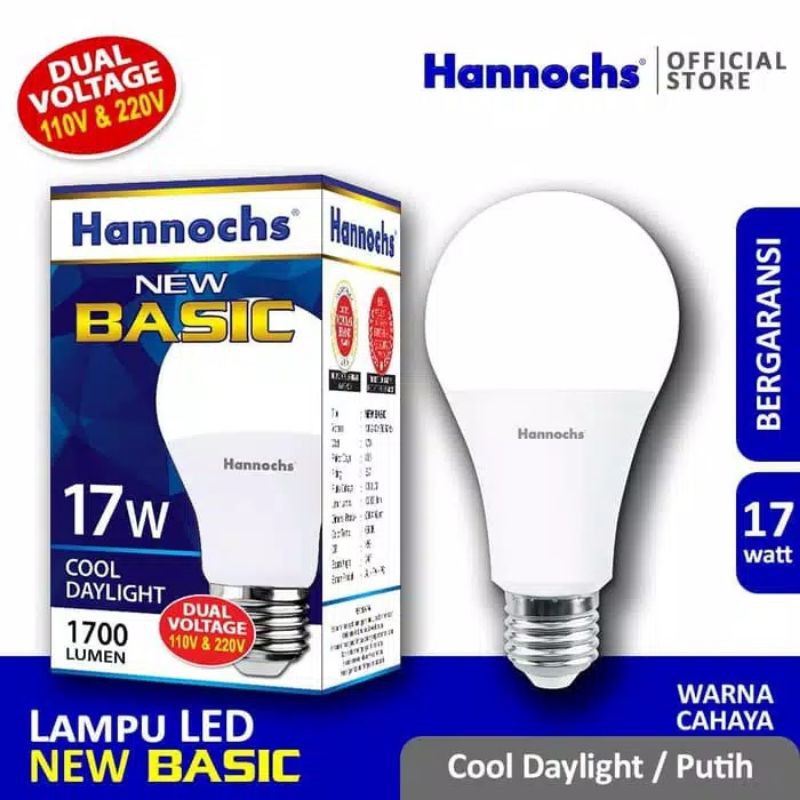 Lampu Bohlam Hannochs Led New Basic 17 Watt