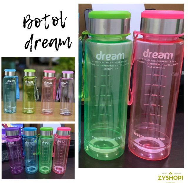 MY BOTTLE DREAM 1 LITER / TEMPAT AIR 1 LITER BOTOL SPORT BOTOL INFUSED WATER