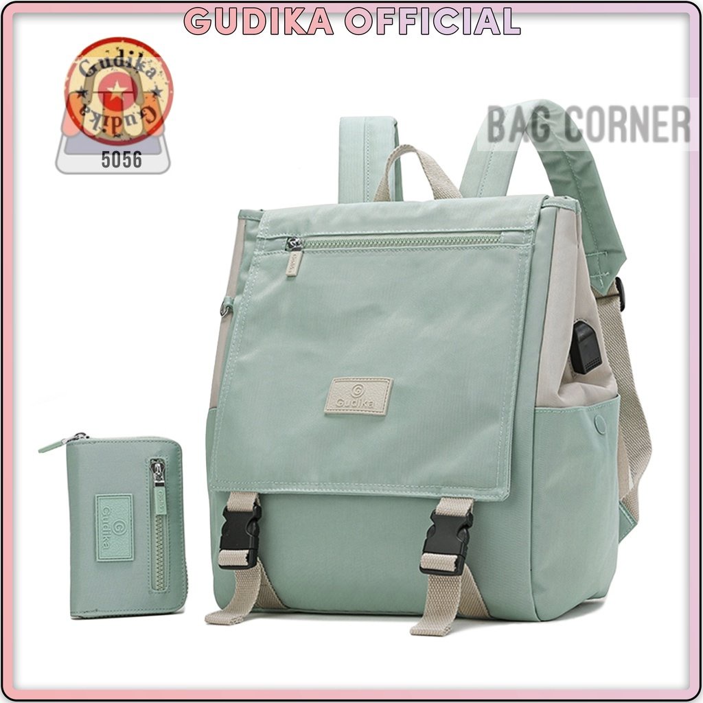BagCorner - Backpack Waterproof GUDIKA 5220 - tas ransel laptop tahan air bisa usb dapat dompet pria