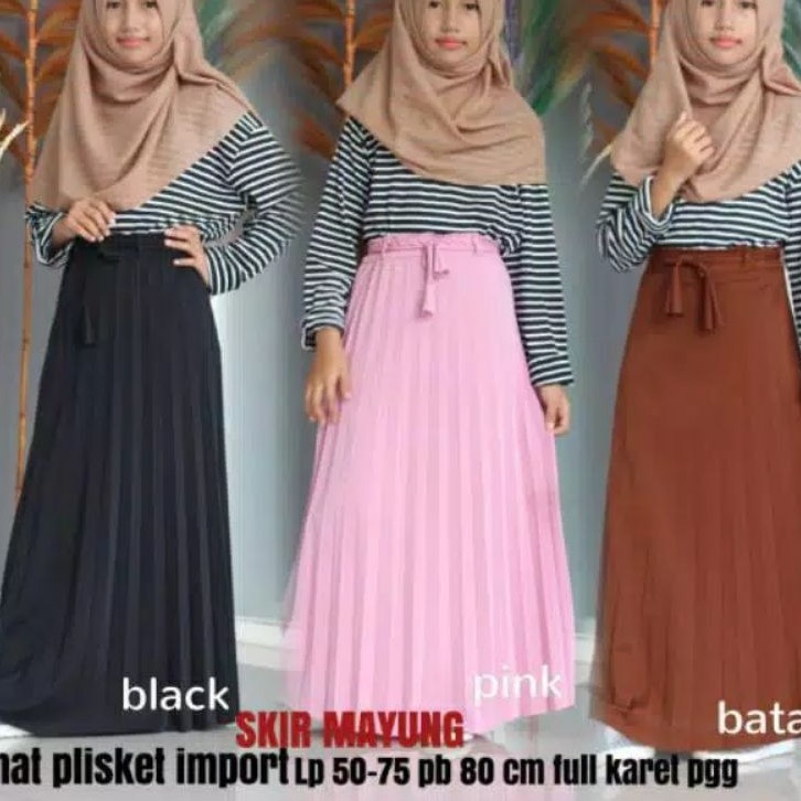 Rok Plisket Anak Tanggung Umur 9-12 Tahun ( ROK PLISKET PREMIUM)