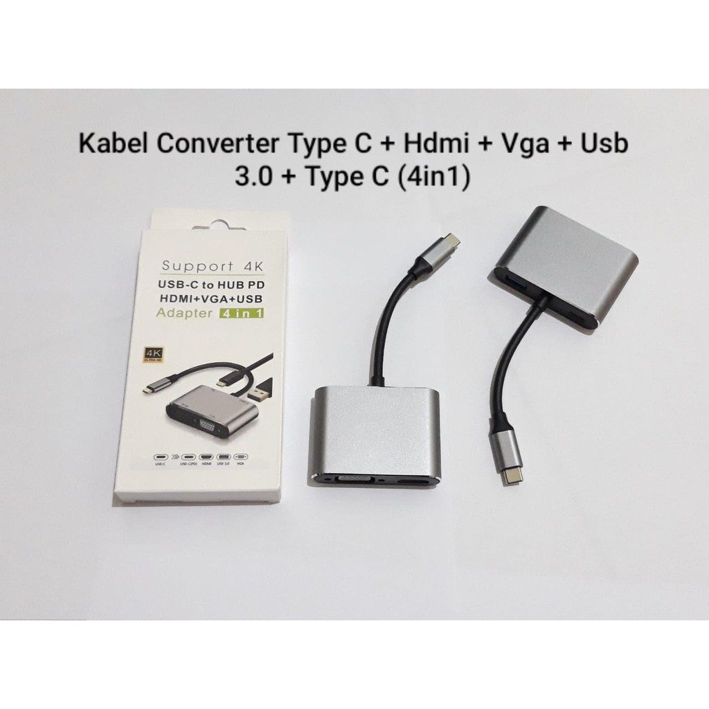 Converter Usb 3.1 Type C to HDTV, Vga, Usb 3.0, Type C