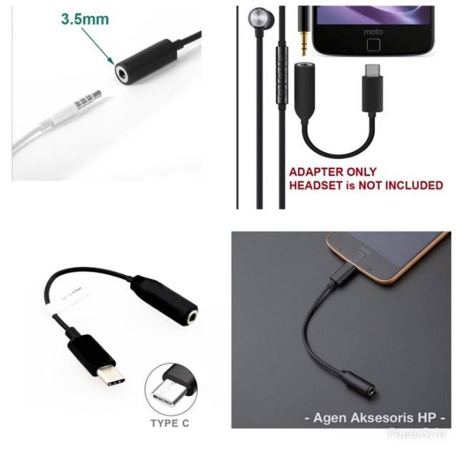 Konektor Headset Type C to 3.5mm Connector Handsfree Tipe C ke Jack 3.5mm Standard Konverter Headset