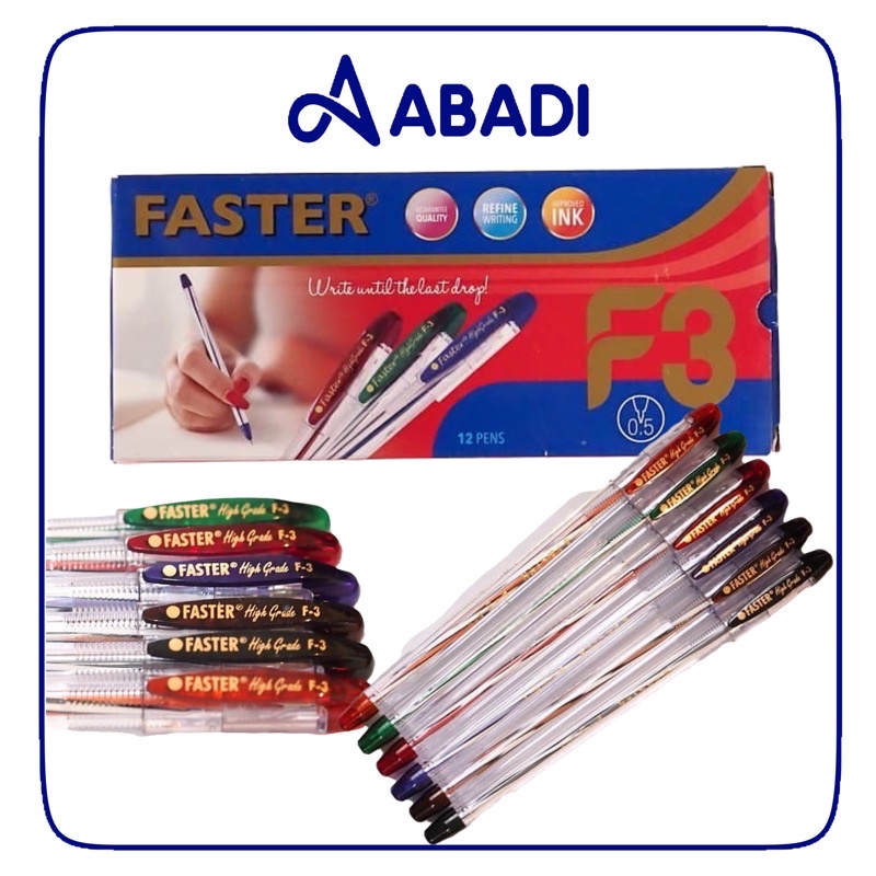 

FASTER F3 Ballpoint/ Pulpen F3, 0.5mm isi 12pcs