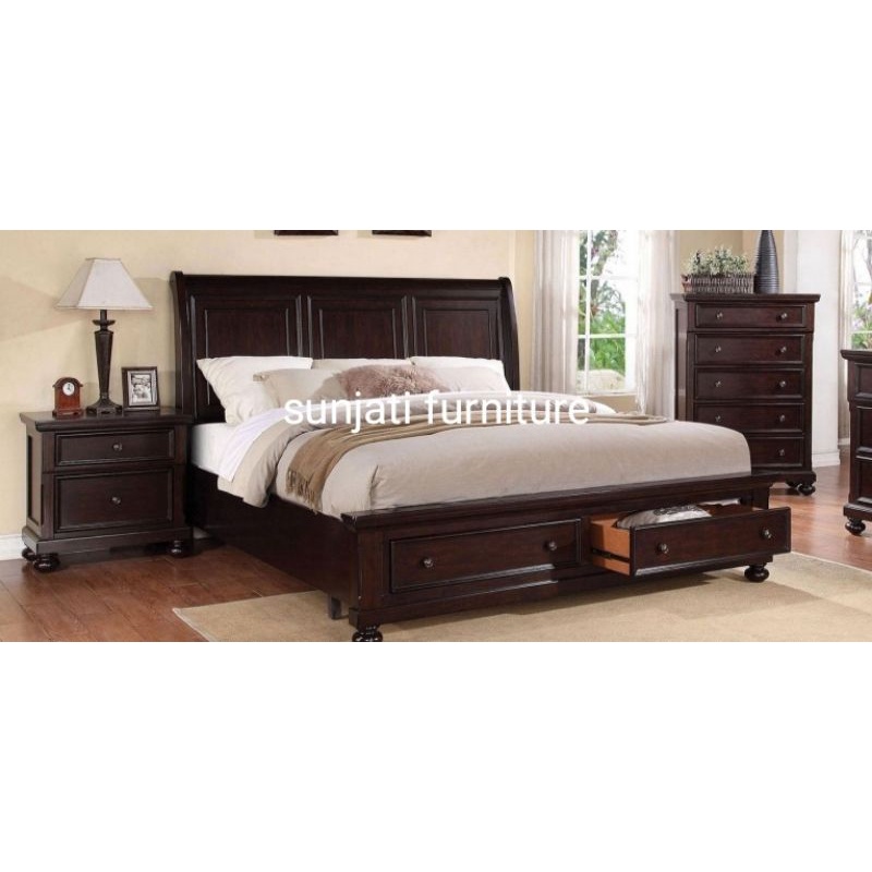 dipan minimalis bagong laci 2 jati