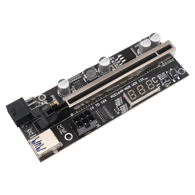 Btsg VER12X Riser Untuk w/Sensor Suhu PCI E GPU Card 1X Ke X16 Kabel USB Untuk Vi