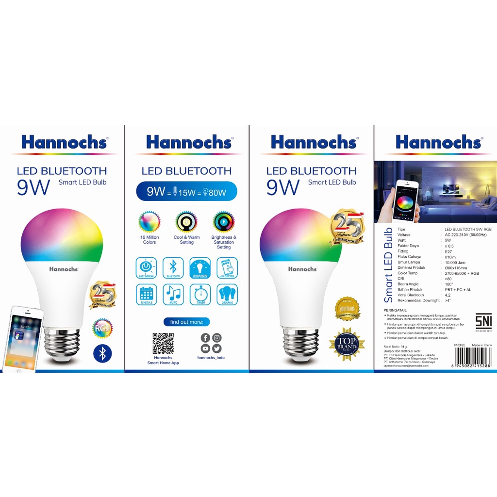 Hannochs Smart LED Bluetooth RGB 9W