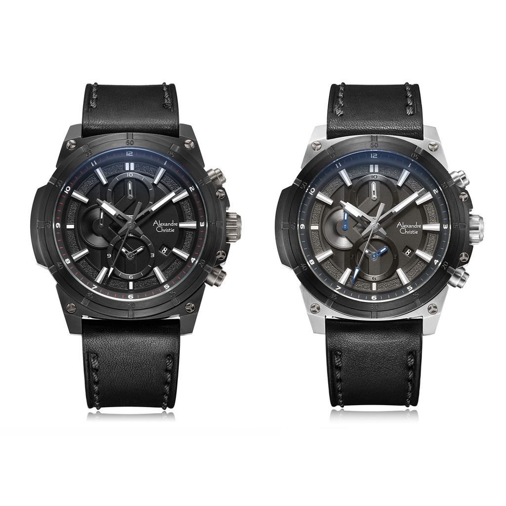 JAM TANGAN PRIA ALEXANDRE CHRISTIE CHRONOGRAPH AC6587 AC 6587 LEATHER STRAP ORIGINAL